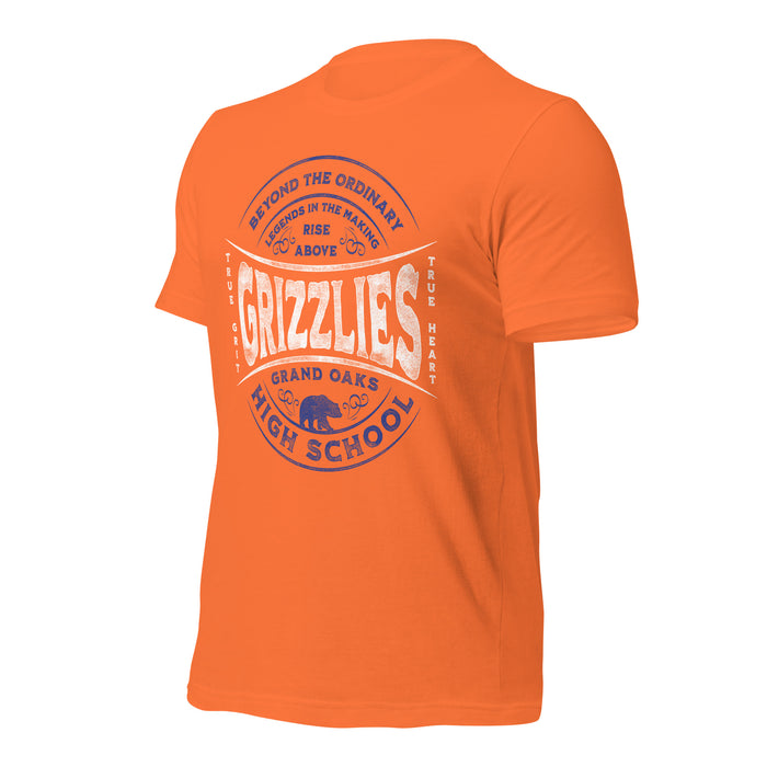 Grand Oaks High School Grizzlies Premium Orange Unisex T-shirt 10a