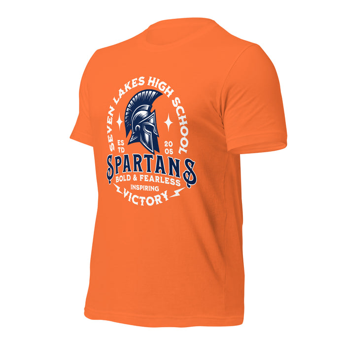 Seven Lakes High School Spartans Orange Premium Unisex T-shirt 206a