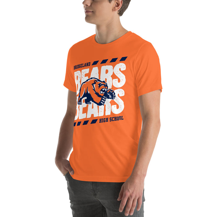 Man wearing Bridgeland High School Bears Premium Orange Unisex T-shirt 223