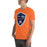 Man wearing Seven Lakes High School Spartans Orange Premium Unisex T-shirt 225