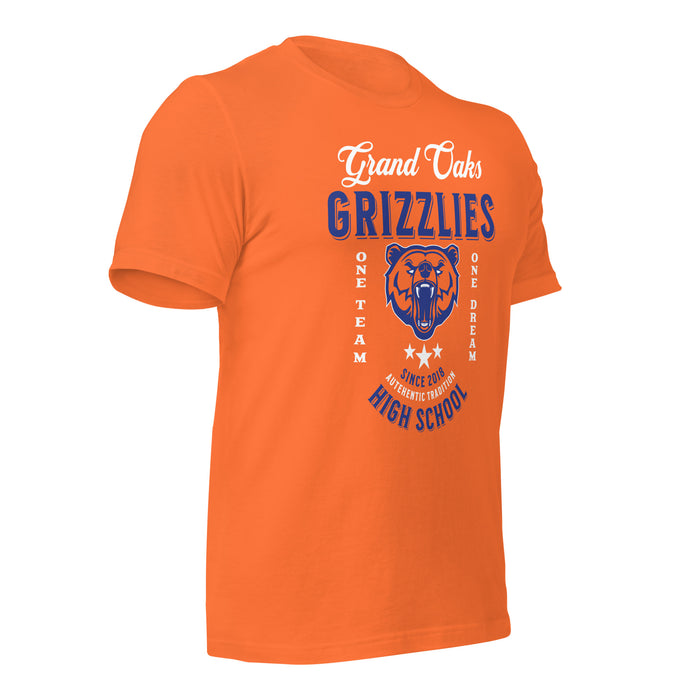 Grand Oaks High School Grizzlies Premium Orange Unisex T-shirt 08b