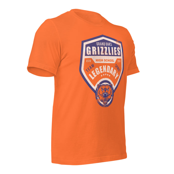 Grand Oaks High School Grizzlies Premium Orange Unisex T-shirt 14b