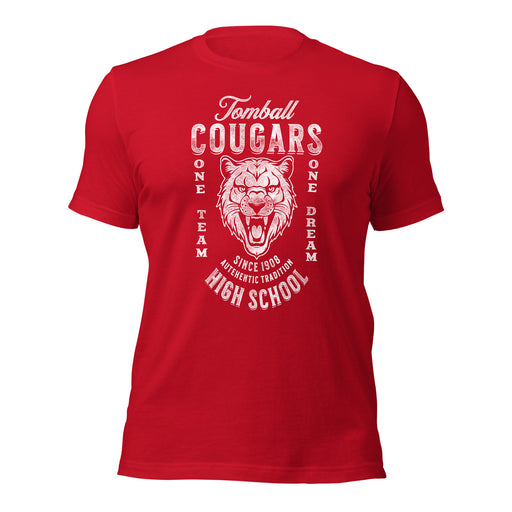 Tomball High School Cougars Premium Red Unisex T-shirt 06