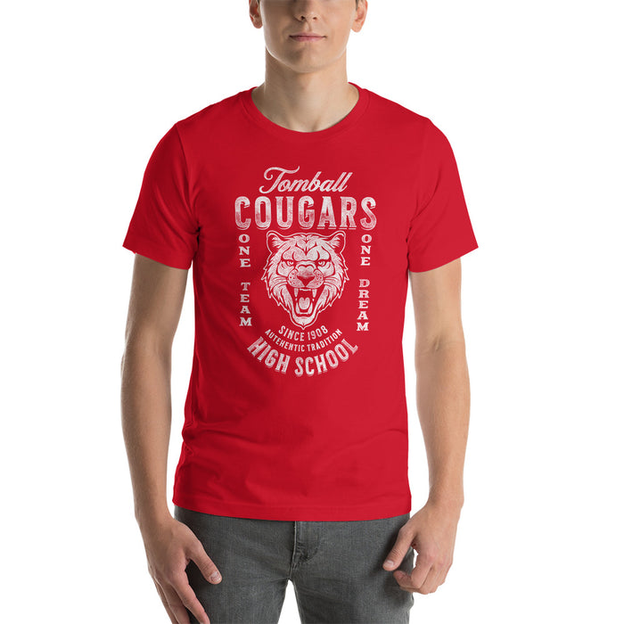 Tomball High School Cougars Premium Red Unisex T-shirt 06