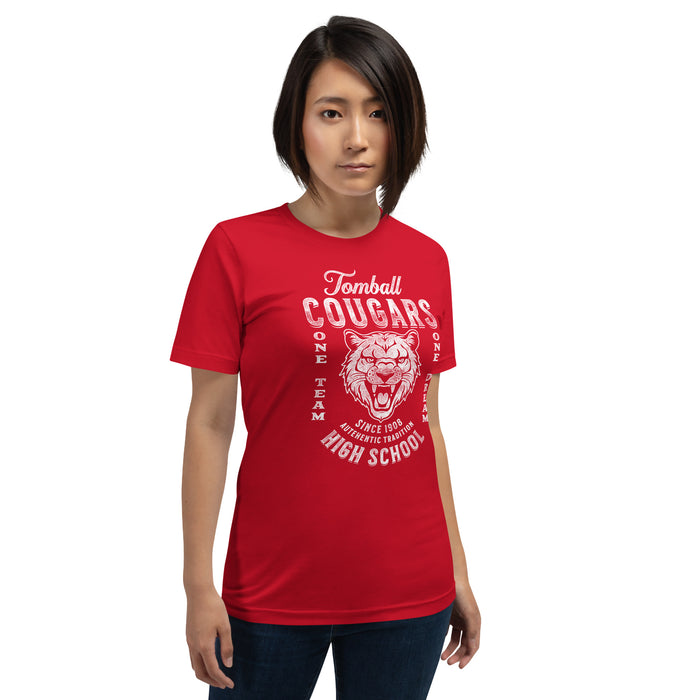 Tomball High School Cougars Premium Red Unisex T-shirt 06