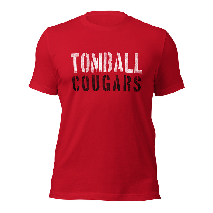 Tomball High School Cougars Premium Red Unisex T-shirt 17