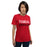 Woman wearing a Tomball High School Cougars Premium Red Unisex T-shirt 17