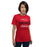 Woman wearing a Tomball High School Cougars Premium Red Unisex T-shirt 34