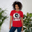 Woman wearing Langham Creek High School Lobos Red Premium Unisex T-shirt 202 