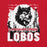 Close-up view of Langham Creek High School Lobos Red Premium Unisex T-shirt 202