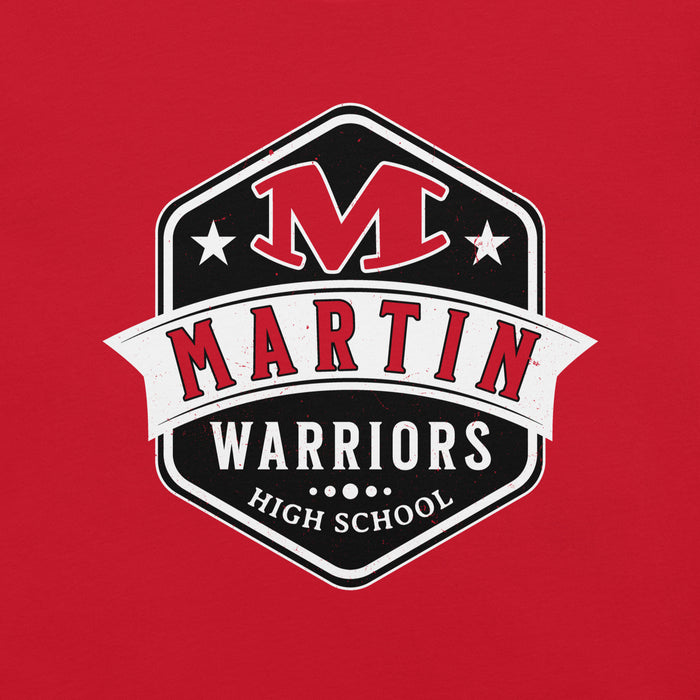 Close-up view of Martin High School Warriors Red Premium Unisex T-shirt 209