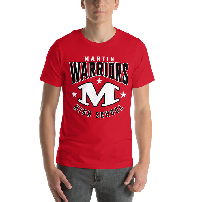 Man wearing Martin High School Warriors Red Premium Unisex T-shirt 213