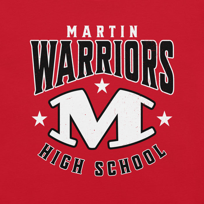 Close-up view of Martin High School Warriors Red Premium Unisex T-shirt 213