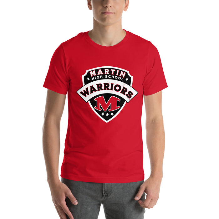 Man wearing Martin High School Warriors Red Premium Unisex T-shirt 221