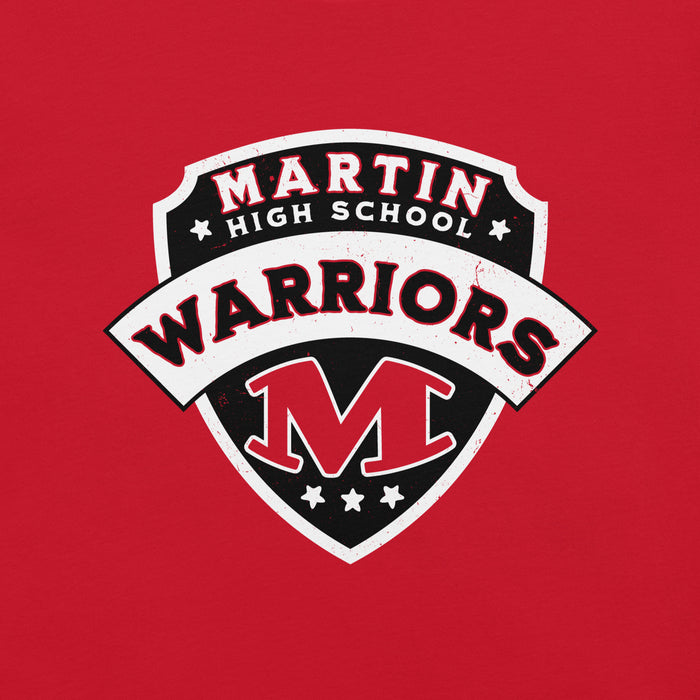 Close-up view of Martin High School Warriors Red Premium Unisex T-shirt 221