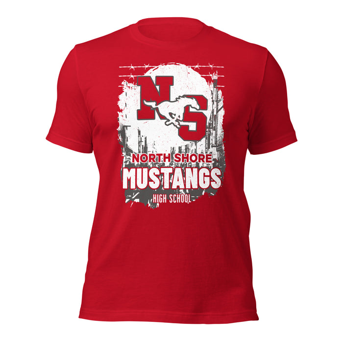 North Shore High School Mustangs Red Premium Unisex T-shirt 202