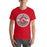 Man wearing North Shore High School Mustangs Red Premium Unisex T-shirt 203