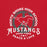 Close-up view of North Shore High School Mustangs Red Premium Unisex T-shirt 206