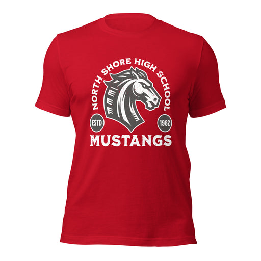 North Shore High School Mustangs Red Premium Unisex T-shirt 208