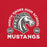 Close-up view of North Shore High School Mustangs Red Premium Unisex T-shirt 208