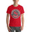 Man wearing North Shore High School Mustangs Red Premium Unisex T-shirt 215