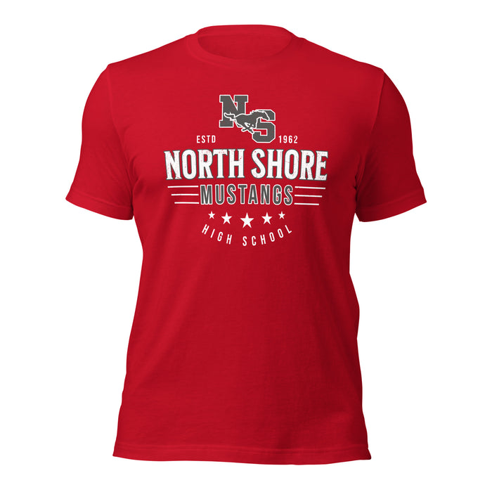 North Shore High School Mustangs Red Premium Unisex T-shirt 217