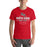 Man wearing North Shore High School Mustangs Red Premium Unisex T-shirt 217