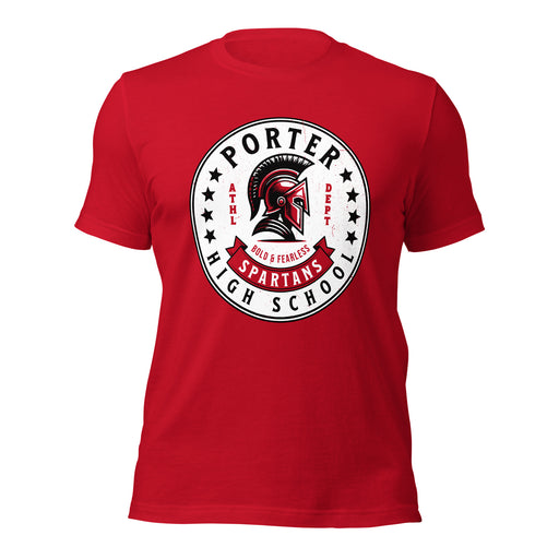 Porter High School Spartans Red Premium Unisex T-shirt 215