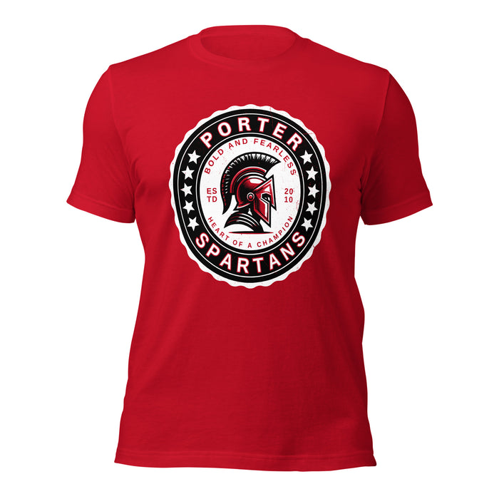 Porter High School Spartans Red Premium Unisex T-shirt 216