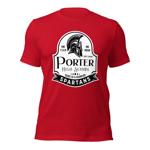 Porter High School Spartans Red Premium Unisex T-shirt 219