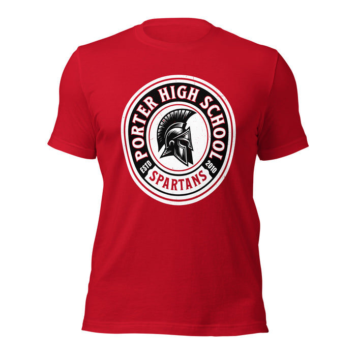 Porter High School Spartans Red Premium Unisex T-shirt 220