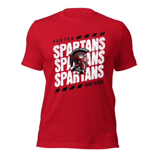 Porter High School Spartans Red Premium Unisex T-shirt 223