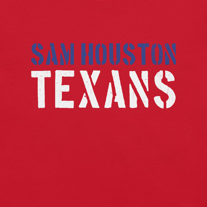 Close-up view of Sam Houston High School Texans Red Premium Unisex T-shirt 017