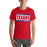 Man wearing Sam Houston High School Texans Red Premium Unisex T-shirt 098