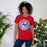 Woman wearing Sam Houston High School Texans Red Premium Unisex T-shirt 220