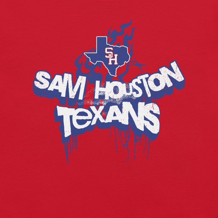 Close-up view of Sam Houston High School Texans Red Premium Unisex T-shirt 225