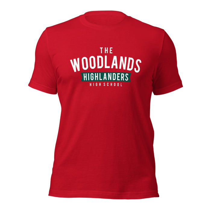 The Woodlands High School Highlanders Red Premium Unisex T-shirt 021