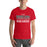 Man wearing The Woodlands High School Highlanders Red Premium Unisex T-shirt 024