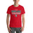 Man wearing The Woodlands High School Highlanders Red Premium Unisex T-shirt 003