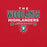 Close-up view of The Woodlands High School Highlanders Red Premium Unisex T-shirt 003