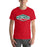 Man wearing The Woodlands High School Highlanders Red Premium Unisex T-shirt 009