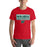 Man wearing The Woodlands High School Highlanders Red Premium Unisex T-shirt 049