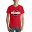 Man wearing Westfield High School Mustangs Red Premium Unisex T-shirt 011