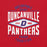 Close-up view of Duncanville High School Panthers Red Premium Unisex T-shirt 210