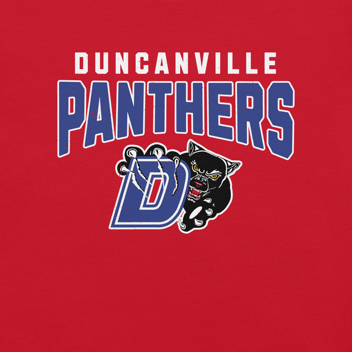 Close-up view of Duncanville High School Panthers Red Premium Unisex T-shirt 234