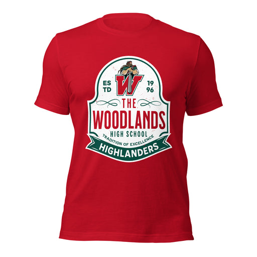 The Woodlands High School Highlanders Red Premium Unisex T-shirt 219