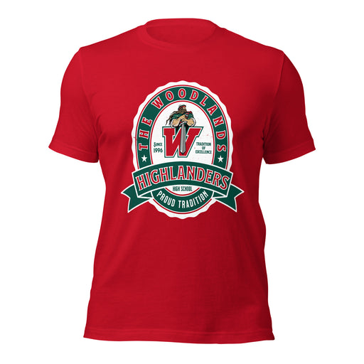 The Woodlands High School Highlanders Red Premium Unisex T-shirt 212