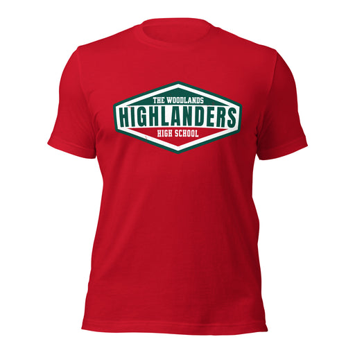 The Woodlands High School Highlanders Red Premium Unisex T-shirt 009