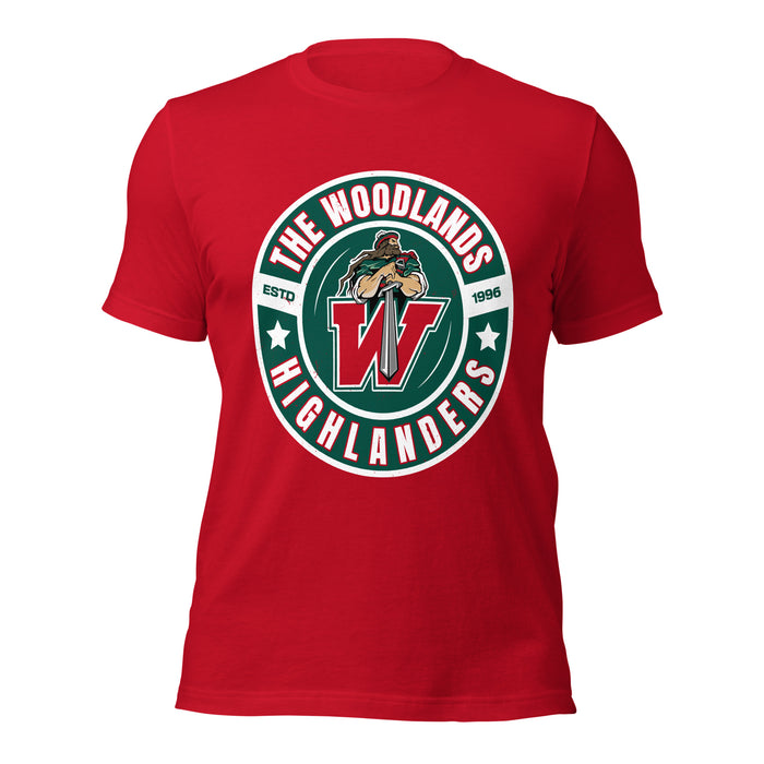 The Woodlands High School Highlanders Red Premium Unisex T-shirt 239
