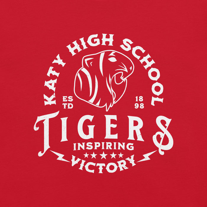 Close-up view of Katy High School Tigers Red Premium Unisex T-shirt 206